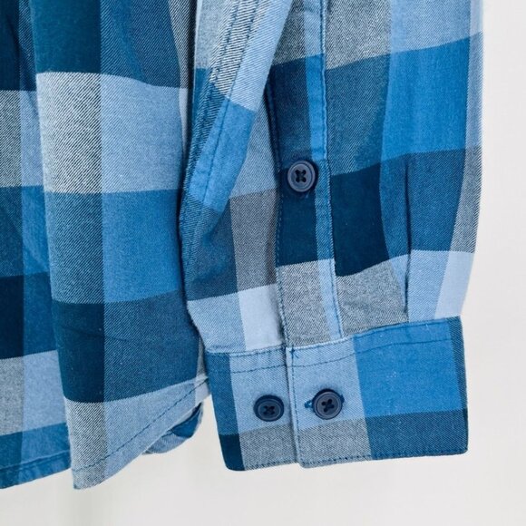 Columbia Mens Blue Plaid Shirt Button Down Size L Long Sleeve - Picture 7 of 12